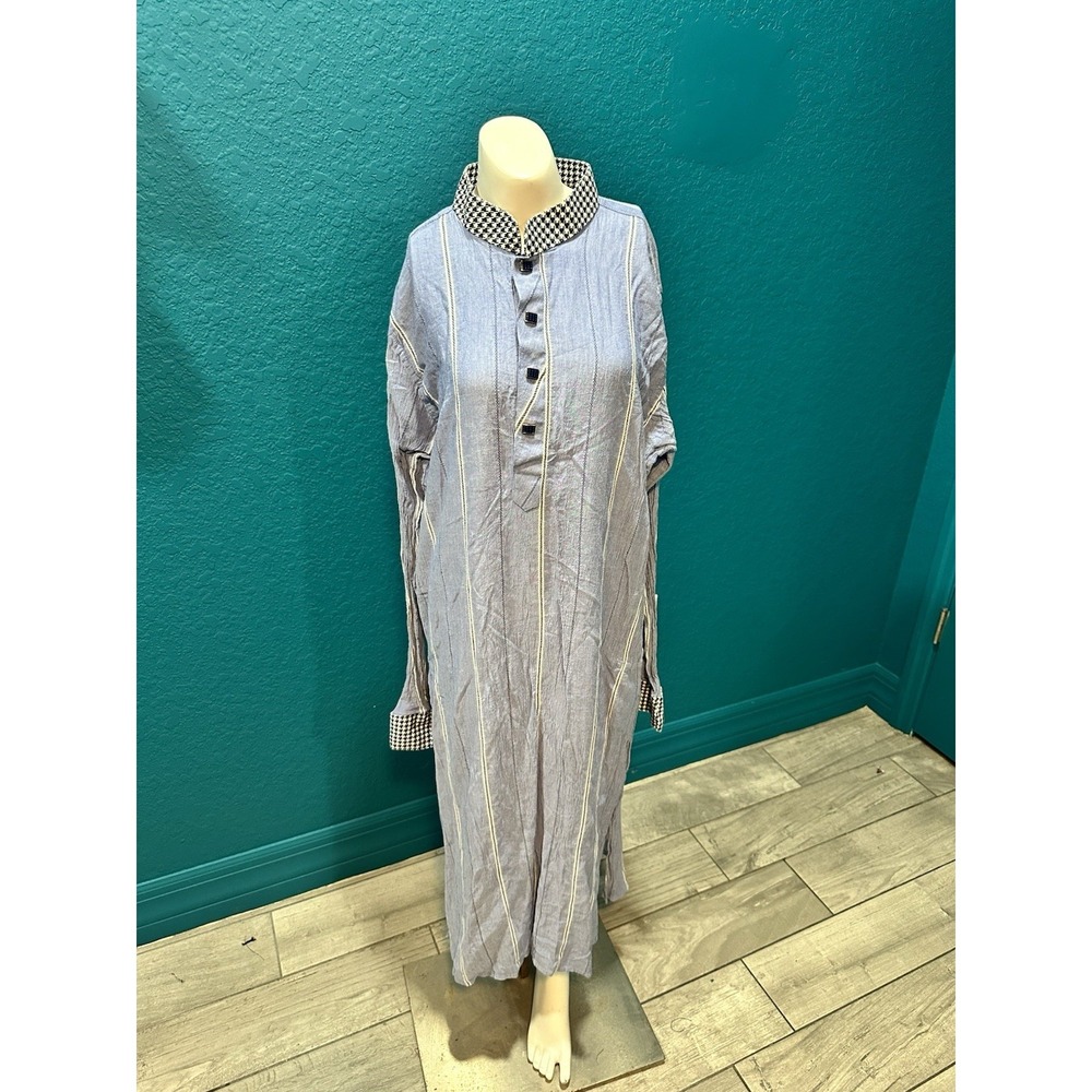 Fiona Blue/White Striped Kaftan/Kurta Dress‎ 46